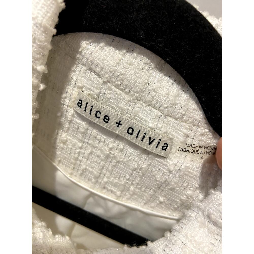 Alice and Olivia Elle Tweed Jacket Off White size 4 - Picture 4 of 7